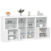 vidaXL Sideboard White Engineered wood, glass Large Sideboard