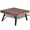 vidaXL Table Various shades of teak, black Reclaimed teak wood, painted iron