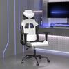 vidaXL Gaming Chair White and Black Faux leather, metal, plywood