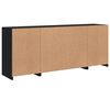 vidaXL Sideboard Black Engineered wood, Glass Medium Sideboard