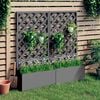 vidaXL Trellis Planter Set of 2 Grey Wood plastic composite Large