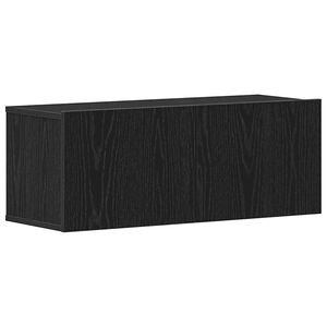 vidaXL TV Cabinet 2 pcs Black Oak 31.50 x 11.81 x 11.81 in