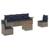 vidaXL 7 Piece Garden Sofa Set with Cushions Grey Poly Rattan