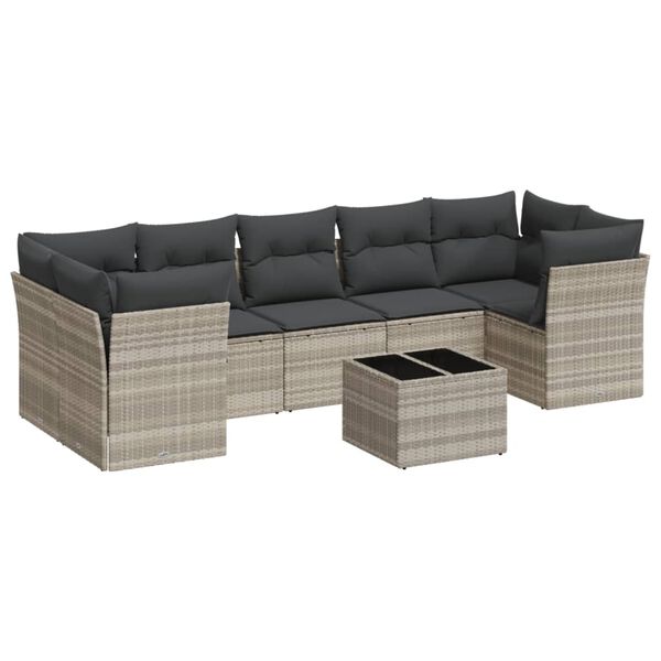 vidaXL Patio Sofa Set Light Gray, Dark Gray (cushions)