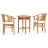 vidaXL 3 Piece Patio Dining Set with Cushions Solid Teak Wood