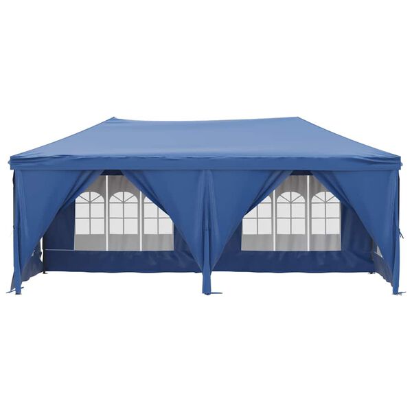 vidaXL Folding Party Tent with Sidewalls Blue 9.8'x19.7'