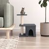 vidaXL Cat Tree Dark Grey Engineered wood, plush, sisal 18.9 in Durable