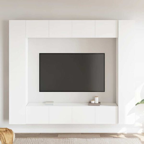 vidaXL TV Cabinet White Engineered wood Modern TV Stand HiFi Cabinet