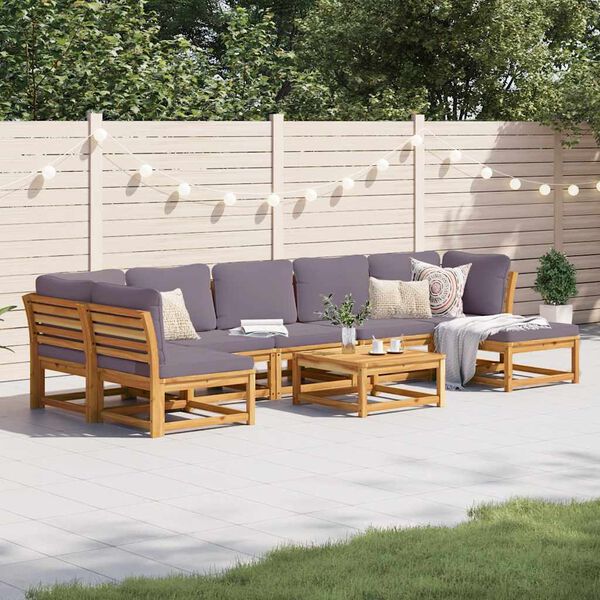 vidaXL 8 Piece Patio Lounge Set with Cushions Solid Wood Acacia