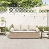 vidaXL Garden Sofa Beige, Cream White