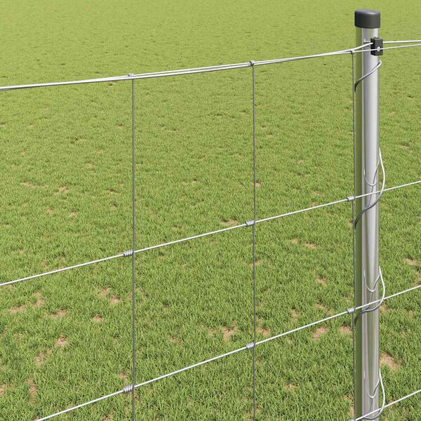 vidaXL Field Fence Silver 82.02 x 5.25 ft Galvanised steel
