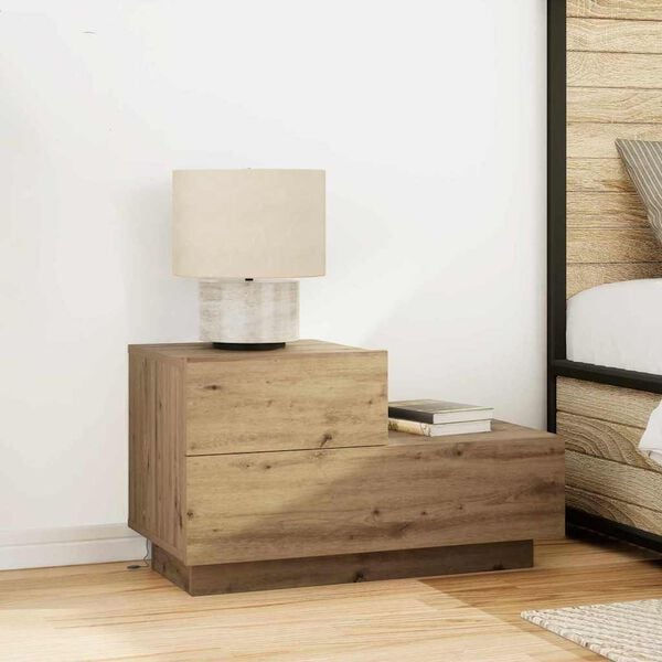 vidaXL Bedside Cabinet Artisan Oak 27.56 x 14.17 x 15.94 in