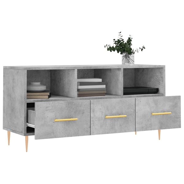 vidaXL TV Cabinet Concrete Grey Engineered Wood Medium TV Cabinet