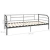vidaXL Day Bed Frame Gray Metal, plywood and plastic Single