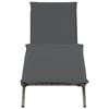 vidaXL Sun Lounger Grey PE rattan, powder-coated steel Large