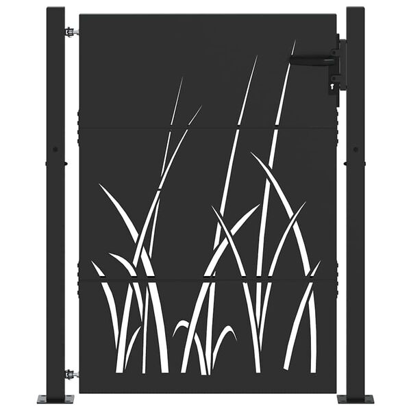 vidaXL Garden Gate 39.4x59.1" Corten Steel Grass Design