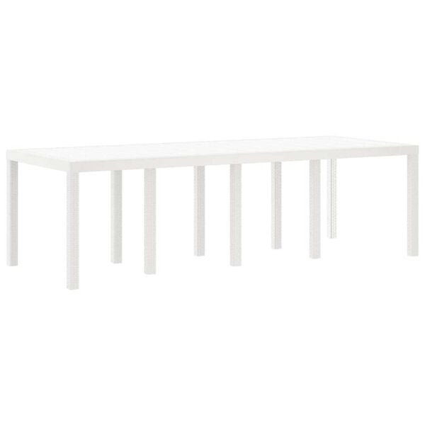 vidaXL Garden Dining Table White 98.43 x 39.37 x 28.74 in Poly Rattan