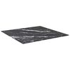 vidaXL Table Top Black with marble design Tempered Glass 23.6 in x 23.6 in