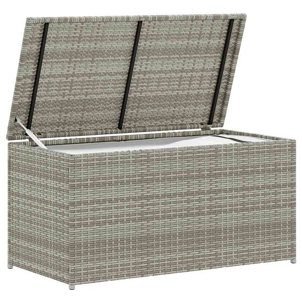 vidaXL Patio Storage Box Poly Rattan 39.4"x19.7"x19.7" Gray