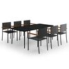 vidaXL Garden Dining Set Black