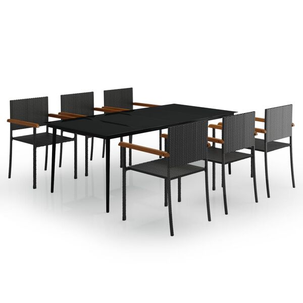 vidaXL Garden Dining Set Black