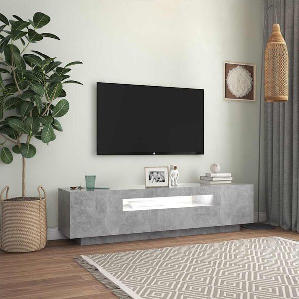 vidaXL TV Cabinet Concrete Grey Engineered Wood TV Cabinet Rectangular