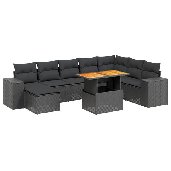 vidaXL Garden Sofa Set Black