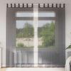 vidaXL Voile Curtains with Tab Top 2 pcs Black