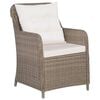 vidaXL Armchair Set of 2 Brown and cream white