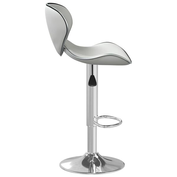 vidaXL Bar Stool White Faux leather, Chromed steel Medium Bar Stool