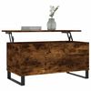 vidaXL Coffee Table Smoked oak Engineered wood Medium Height-Adjustable