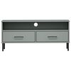 vidaXL TV Cabinet Grey Solid Pine Wood TV Cabinet Rectangular