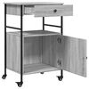 vidaXL Kitchen Trolley Gray Sonoma 22"x16.9"x35.2" Engineered Wood