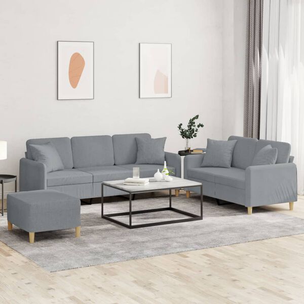 vidaXL Sofa Set Light Grey
