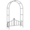 vidaXL Garden Arch Black Powder-coated iron Large Sturdy Garden Arch