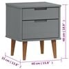 vidaXL Bedside Cabinet Grey Solid pine wood with UV varnish Standard