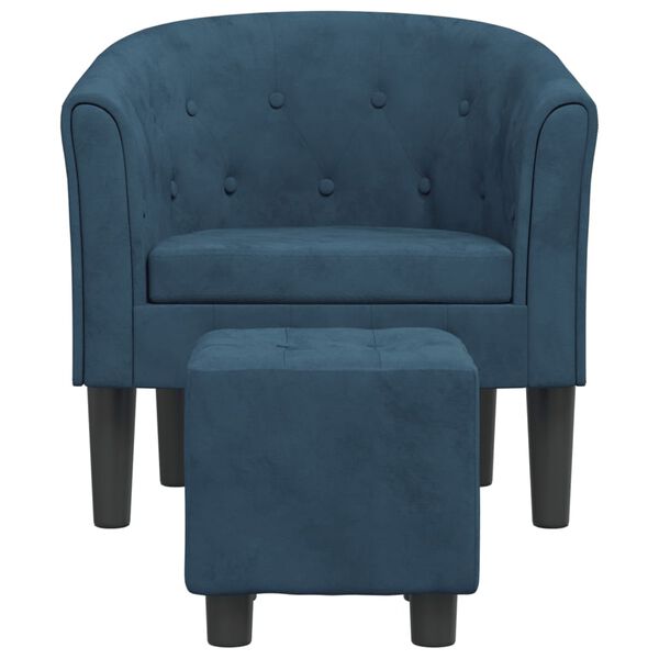 vidaXL Tub Chair Dark Blue Velvet (100% polyester), pinewood, plywood, foam