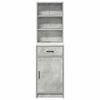 vidaXL Highboard with Drawer Concrete Grey 15.75 x 15.94 x 53.15 in