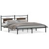 vidaXL Bed Frame Smoked oak Engineered wood and steel Double Bed Frame