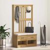 vidaXL Hall Tree Walnut Solid pinewood and engineered wood Medium
