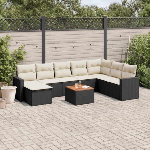 vidaXL Garden Sofa Set Black