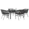 vidaXL Garden Dining Set Black and Dark Grey