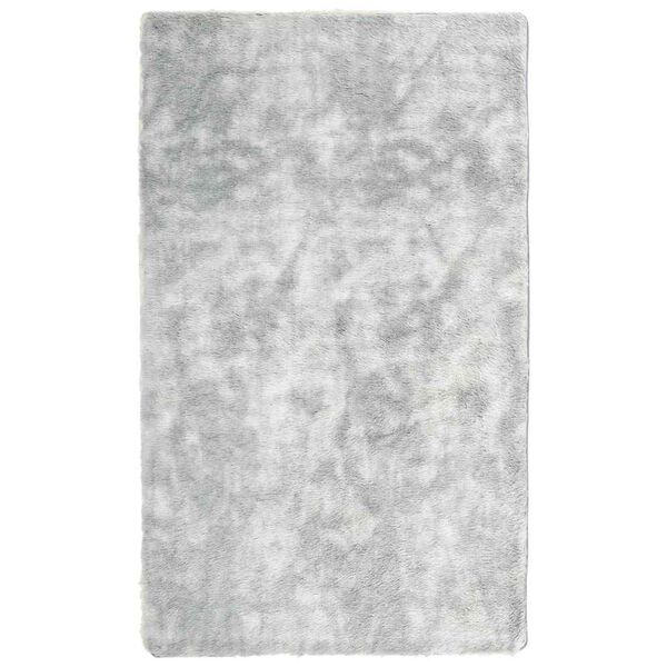 vidaXL Shaggy Rug Silver Grey 100% Polyester 23.6x39.4 in Foldable