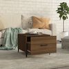vidaXL Coffee Table Brown oak Engineered wood, metal 19.7 x 19.7 x 15.7 in