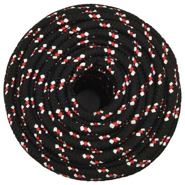 vidaXL Boat Rope Black 0.71 " 328.1 ' Polypropylene