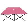 vidaXL Sun Lounger Pink 600D polyester with PE coating, Powder-coated steel