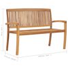 vidaXL Garden Bench Natural Teak Solid Teak Wood 50.6 in Stackable