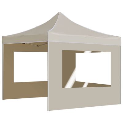 vidaXL Professional Folding Party Tent with Walls Aluminum 9.8'x9.8' Cream