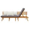 vidaXL Garden Day Bed Acacia wood color, White, Dark Gray