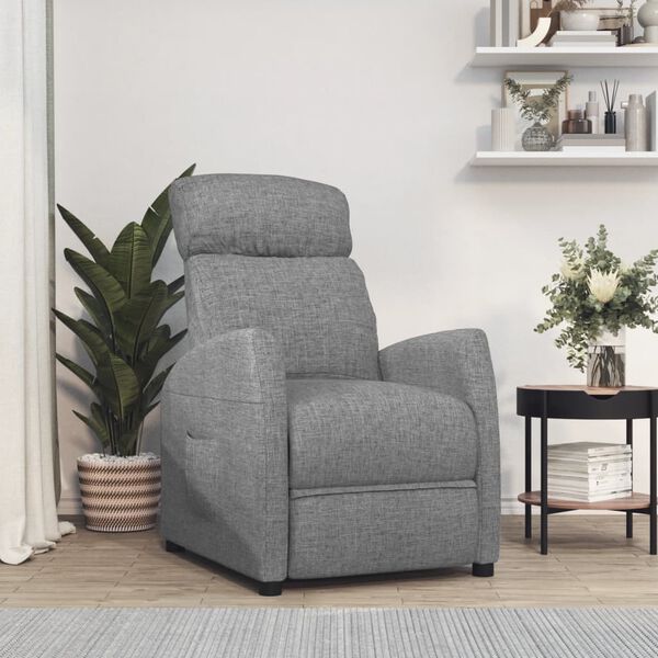 vidaXL Recliner Light Gray Fabric